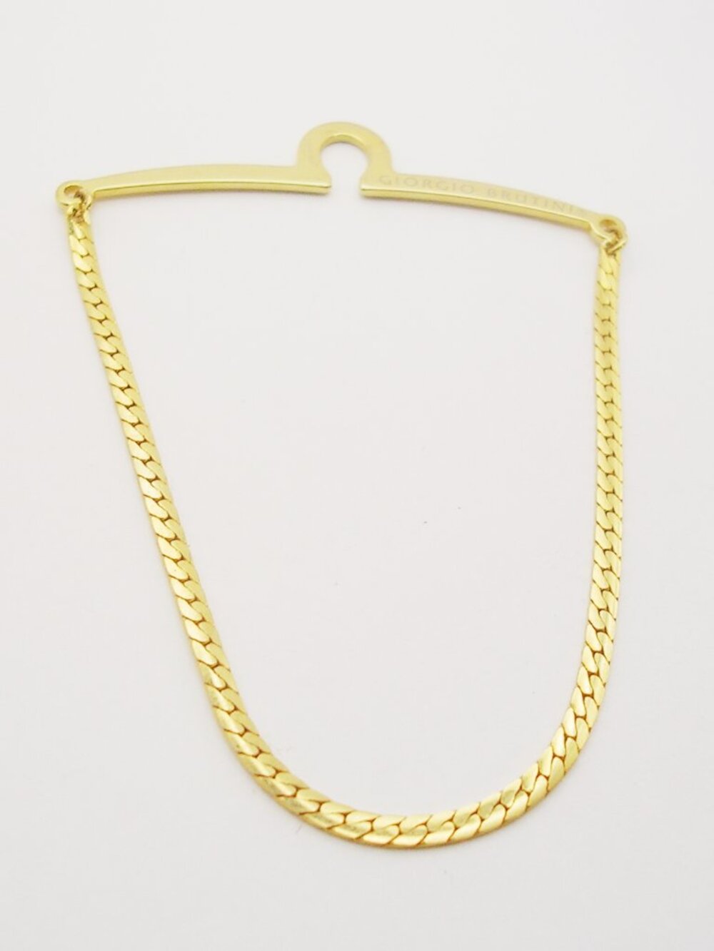 Vintage Tie Chain over Button Style gold tone Giorgio Brutini Herringbone